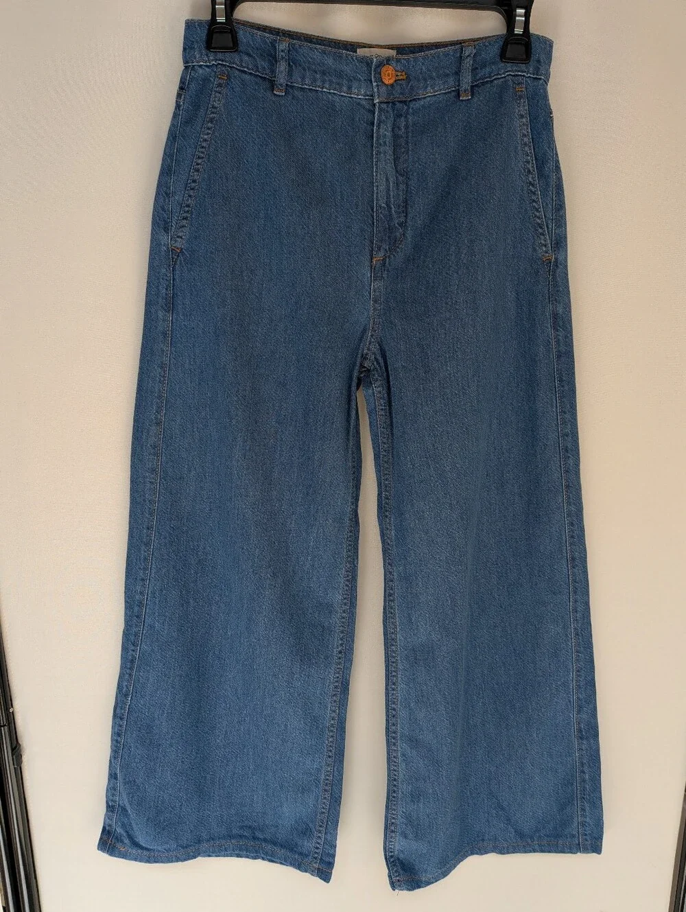 J.Crew Light Feel Wide Leg Cropped Jeans  Organic Cotton Blend Size 25 Petite